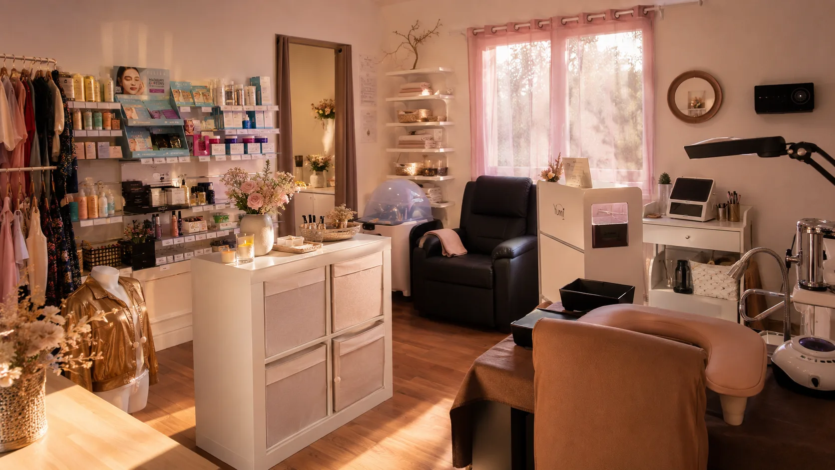 Cabine de soin à l'Institut de Beauté Sandra, au Puech près de Lodève